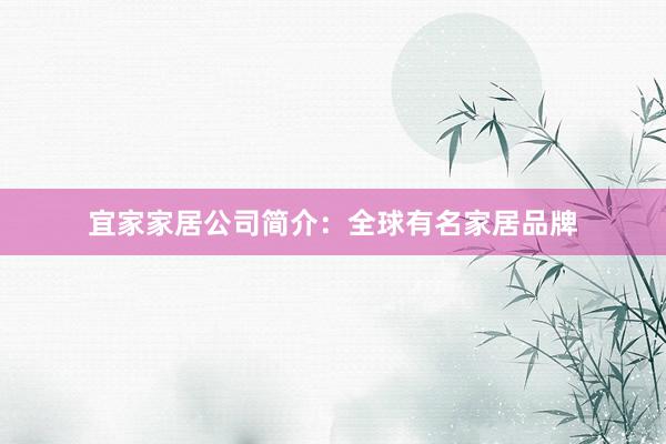 宜家家居公司简介：全球有名家居品牌